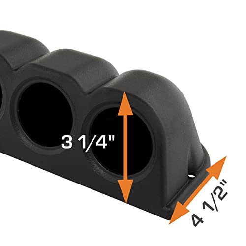 Glowshift Universal Black Quad Gauge Console Dashboard Pod - Fits Any Make/Model - Abs Plastic - Mounts (4) 2-1/16" (52Mm) Gauges To Vehicle's Dash #TOP4