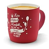 Gravierter Kaffeebecher in der Farbe Rot