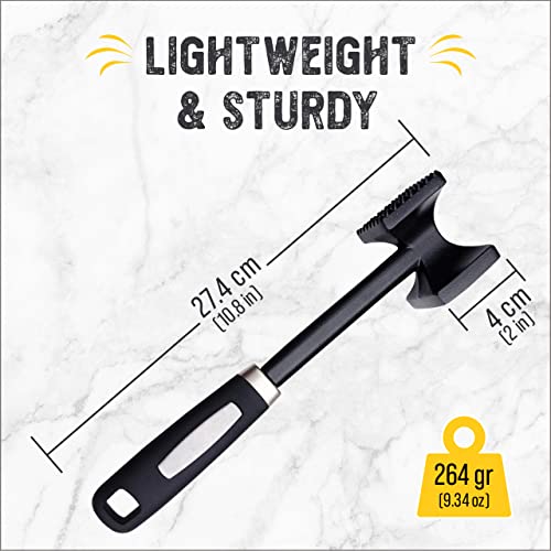 image for ﻿﻿Checkered Chef Meat Tenderizer Hammer - Dishwasher Safe Metal Ki