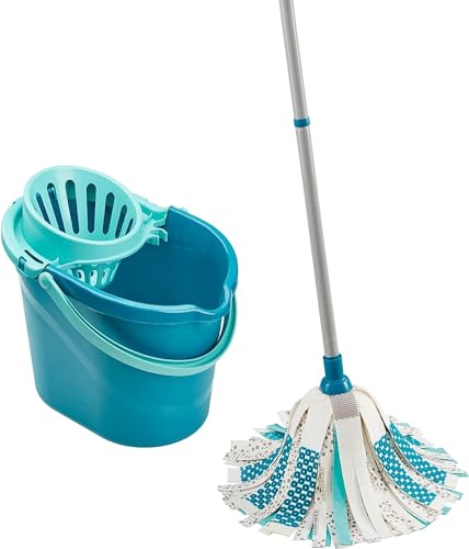 Leifheit Set Power Mop 3-in-1 mit saugstarken Fasern, komplettes Wischset mit Wischmopp und Eimer,...