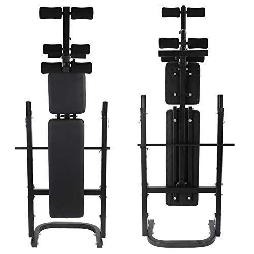 Adjustable Olympic Weight Bench Power Tower Workout Dip Station with Preacher Curl Leg Trainer Multi-Functional Weight Bench Set for Indoor Gym Home Fitness Exercise (US Stock)