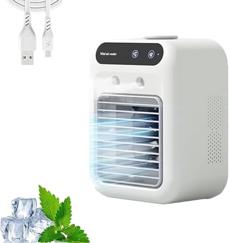 BMZZUOEBP Aire Acondicionado portatil Coche,Mini Aire Acondicionado, Mini Aire Acondicionado USB, Adecuado para Diferentes escenarios como Dormitorio, Oficina, automóvil y Viajes.