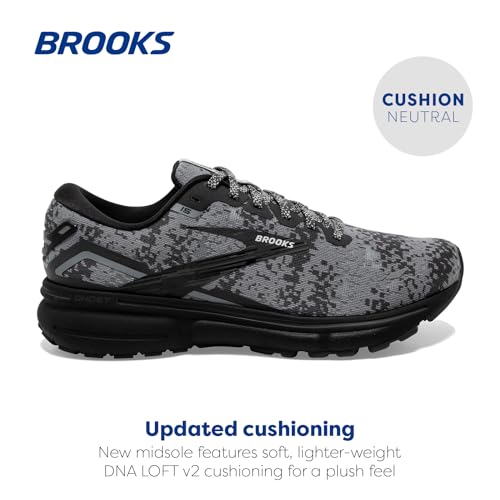 Brooks Women's Ghost 15 Neutral Running Shoe - Black/Oyster/Primer - 5 Medium