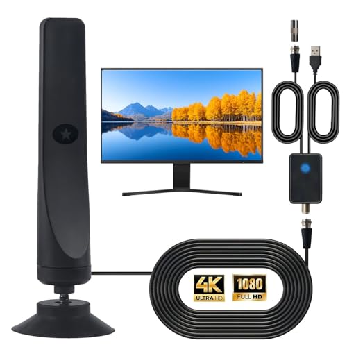 Wave Max TV Antenna 2025, Indoor/Outdoor Antenna for Smart TV, Wave Max TV Antenna 2025 for Campers, 4K HD Digital Antenna/Signal Booster with Crisp HDTV Display and Works for TV, RVs (1Pc)