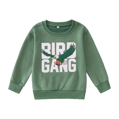 CM C&M WODRO - CM C&M WODRO Toddler Football Outfit - Bird Graphic Long Sleeve Crewneck Pullover Sweatshirt for Boys and Girls (Green, 2-3T) - Best Deal on Amazon