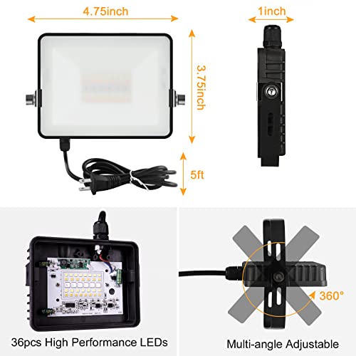Cinoton Rgbcw Led Flood Light Outdoor Indoor, 20W (200W Equiv.) 2000Lm Bluetooth Smart Color Changing Floor Uplight, App & Remote Control, Christmas Lights Wall Washer Landscape Party Stage, 2Pack #TOP7