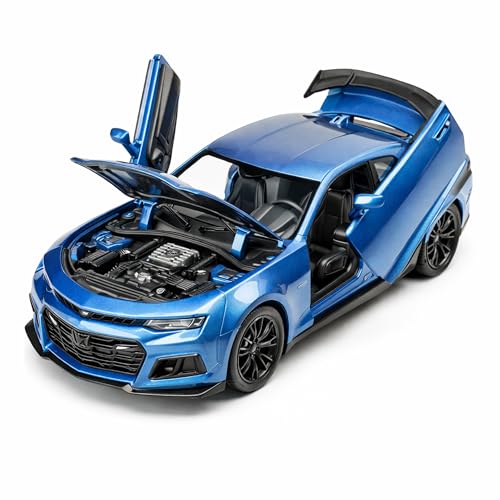 Image of Chevrolet Camaro ZL1 1:32 Scale Die Cast Metal Car - Pull Back Sports Muscle Model with Openable Doors & Hood, Lights & Sound, Collectible Showpiece for Kids 6+ & Car Enthusiasts