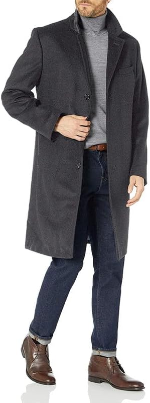 LONDON FOG Men's Top Coat - Classic Fit Winter Coat, Signature Wool-Blend Men’s Overcoat, (Regular & Big-Tall Sizes)