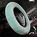 MLOVESIE Universal Genuine Wool Sheepskin Univeral Car Vehicle Steering Wheel Cover Car Wheel Cushion Protector Available for 35cm-48cm Steering Wheel in Diameter