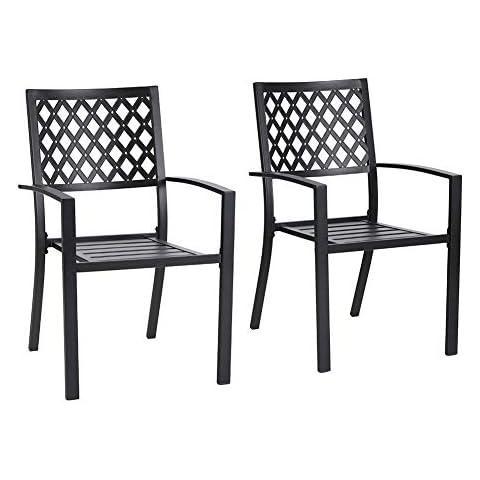 PHIVILLA Stackable Metal Garden Dining Chairs Cover