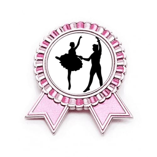 Badge Duet Dance Rose : Médaille de Danseur en Métal Moyen pour Compétition