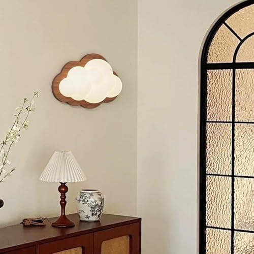 Applique nuage bois d'intensité réglable pour chambre à coucher - 3