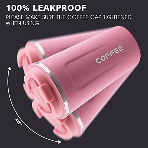 Deitybless Travel Coffee Mug,17Oz Double Wall Vacuum Stainless Steel Coffee Cup,Bpa Free,Tumbler With Spill Proof Lid For Cup For Hot And Cold Drinks(Pink) #TOP3