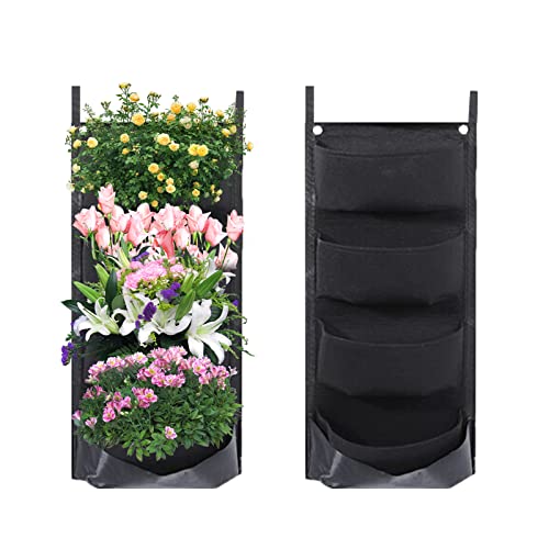 Sacs de Plantation Suspendus,Sac à Plantes en Feutre Vertical,Pot de Fleurs Mural,Jardinière Suspendu Jardin Terrasse Décoration Végétal Intérieur Exterieur Pochette Suspendue Jardinière
