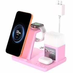 Wireless Charger for i Phone, 6 in 1 Fast Phone Charger Stand Dock Alarm Clock Night Light Wireless Charger for i Phone, 6 in 1 Fast Phone Charger Stand Dock Alarm Clock Night Light product