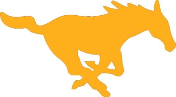 1/8 Sheet - Mustang Orange Logo Birthday - Edible Cake/Cupcake Topper