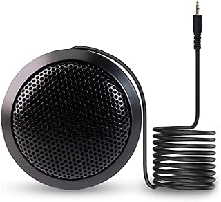 Hwanjia Microphone 3.5 mm Audio Plug Desktop Microphone 360° Omnidirectional Mic Suitable for Conferencing, Distance Education, Video Production, Music Recording, Home Chat