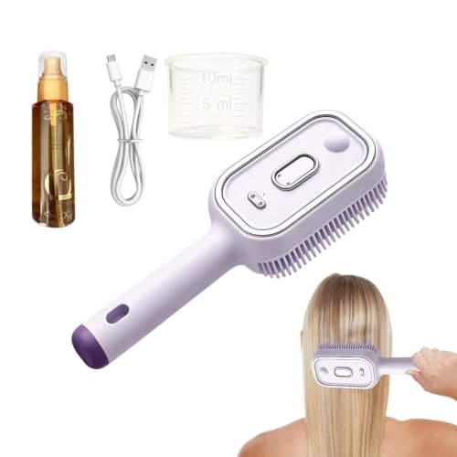 Cepillo para cabello con pulverizador de agua integrado peine recargable a batería
