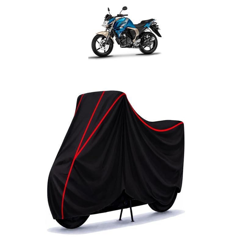 Image of FZ V3 BS6 Water Resistant Bike Cover for All Motorcycles & Rain | Heavy Duty Taffeta Fabric | UV Protection, Dustproof, Scratchproof | All Weather Two Wheeler Body Cover with Elastic Bottom