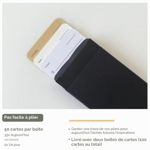 muso wood Support de planificateur quotidien en noyer avec 100 cartes – vue 3
