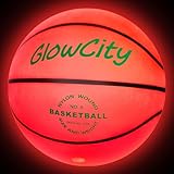GlowCity LED Light-Up Basketball – Size 6, 28.5-inch, Official Size Women’s Basketball, Good for Pre-Teens Too – Impact Activated Glow-in-The-Dark, Nylon Wound Durability, Batteries Included