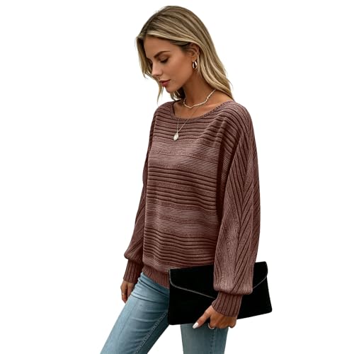 Image of Women's Batwing Tunic Tops, Long Sleeve Shirts Blouses, Business Casual Sweater for Office Work