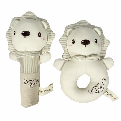 Juguetes Para Perro, Softlines Private Label DARA BABY |Set de 2 Sonajas Para Bebé | Juguete de Peluche Chango | Felpa Extra Suave | Regalo Cumpleaños, Baby Shower | Ideal Para Bebés de 2 a 36 Meses |...