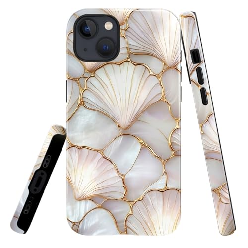 Case for iPhone 13,Sea Shell Stained Glass Phone Case Slim Silicone Shockproof Cover for Girls Women（Glossy & Durable） by Generic - Used condition - US$14.22