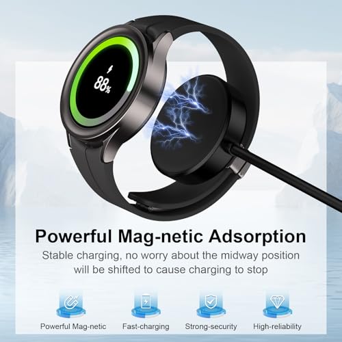 Image of for Samsung Watch Charger, Magnetic Wireless Charger Cable Fast Charging | USB C Galaxy Watch Charger for Samsung Galaxy Watch 8 /8 Classic /7 /6 /6 Classic /5 /5 Pro /4 /3 /Active 2 /Active 1 /Ultra /Fe, 3.3FT