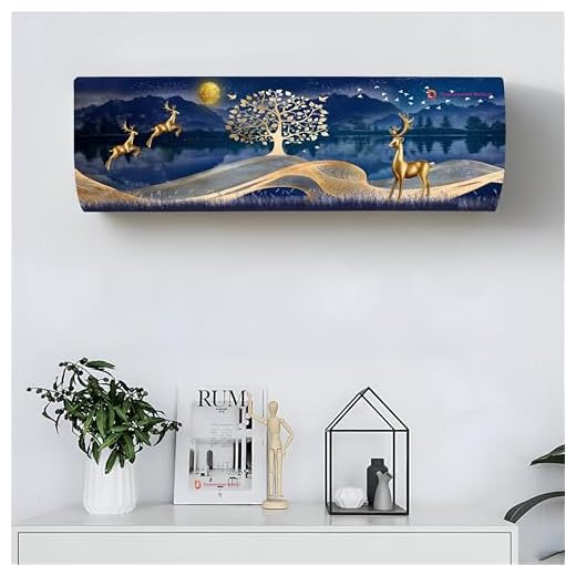 DARSHANAM WORLD Beatiful Designer Ac Cover For 1.5 Ton/ Printed Air Conditioning Dust Cover Folding Design Cover For Indoor And All Type AC Split Cover(97 x 31 x 21.5cm)