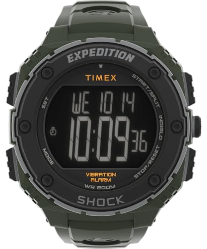 Timex Expedition Shock XL Men's 50mm Resin Strap Watch, Green, Expedition Rugged Digital Shock XL