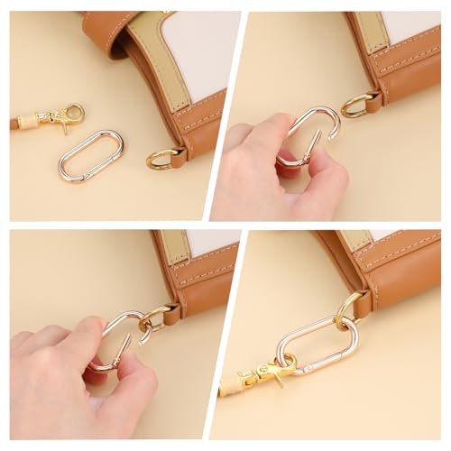 JJUNW 6 Stück Oval Spring Karabinerhaken, Groß Zinklegierung Karabiner Schlüsselanhänger, 4cm Carabiner Oval Karabiner für Schlüsselanhänger Tasche Schmuck DIY Handwerk(Gold)