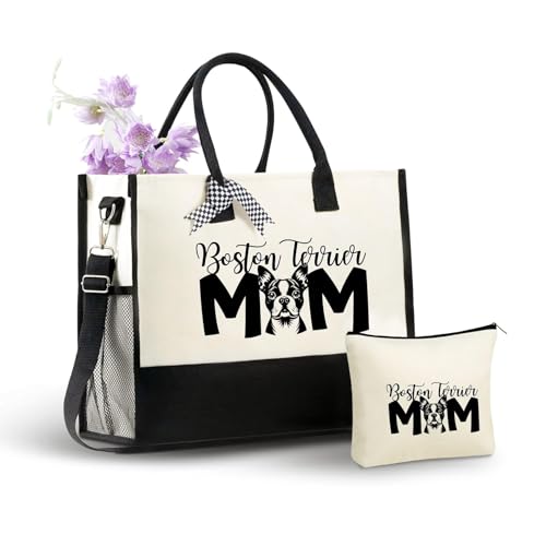 Bolso tote de lona con cierre y correa para mujer miniatura 1