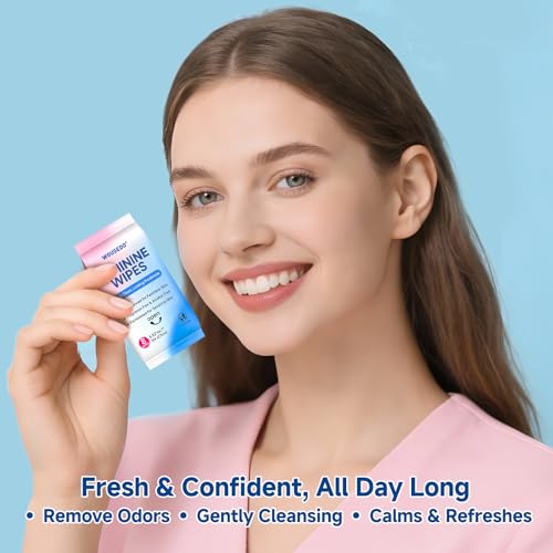 Image of Feminine Wipes for Women, Impossibly Compact Travel Mini Packs, pH Balanced Unscented Hypoallergenic Alcohol-Free, Period Friendly Private Care for Teens & Women - 8 Pack Total 64 Wipes