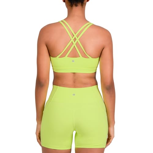 Image of YITTY Active Women's Ultraluxe Strappy Medium Impact Bra, Athleisure, 4-Way-Stretch