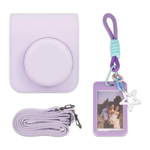 Funda para cámara Fujifilm Mini 12 en cuero PU lila