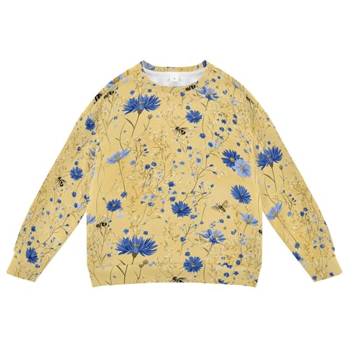 JUNZAN Chic Cornflower Gold Little Kids Sweatshirts Hoodies Fleece Kids Pullover Hoodie Party 4T