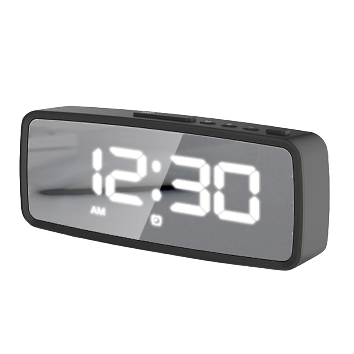 Reloj despertador digital con pantalla de espejo y funcionamiento a batería