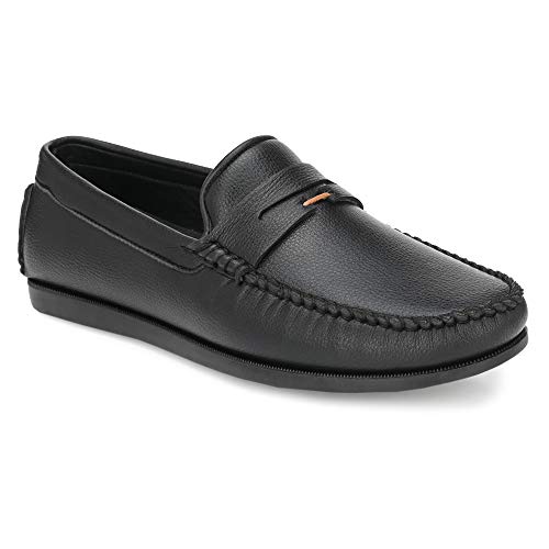 Image of Men's Shoes Black Moccasin-10 (4002)