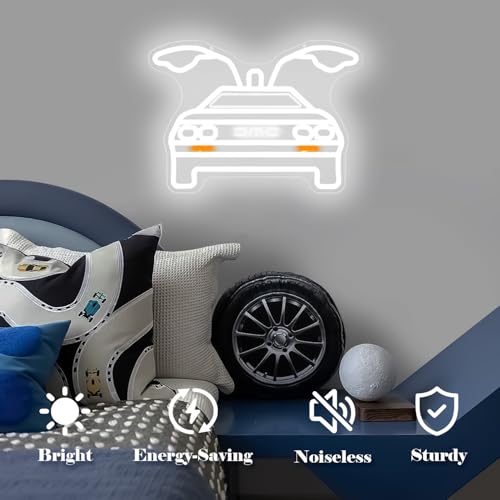 Image of Back To Future Neon Sign Future Car Neon Signs for Wall Decor Dimmable Led Signs for Bedroom Wall Light Up Sign for Bar Office Neon Gifts for Movie Fans