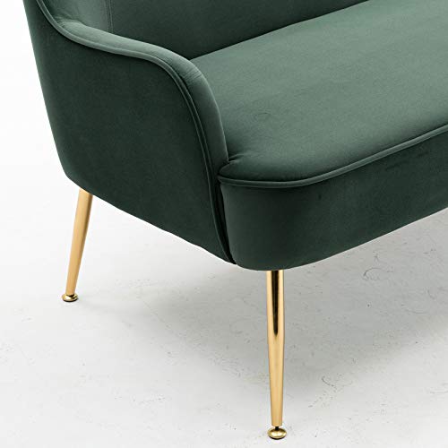 Awqm Velvet Accent Chair,Modern Living Room Chair Upholstered Barrel Chair With Golden Legs, High Back Armchair Comfy Lounge Chair,Sofa Side Chair For Bedroom Home Office, Adjustable Legs, Green #TOP7