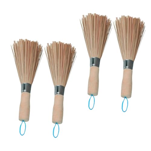Garneck 4 Piezas Cepillos de Limpieza para Cocina con Mango Cerdas Suaves Resistentes y Cómodos para Fregaderos Estufas y Utensilios Colores Surtidos