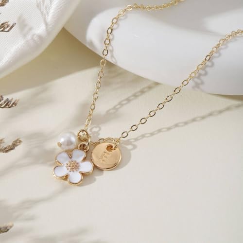 Initial A-Z Letter Necklace for Flower Girl,14K Personalized Proposal Gifts for Flower Girl On Wedding Bridal Shower Party2