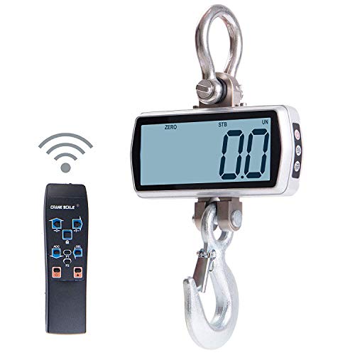 Hyindoor Digital Crane Scale 1000Kg/2200Lb High Resolution Heavy Duty Industrial Led Full Screen Hanging Hook Scales With Remote #TOP9