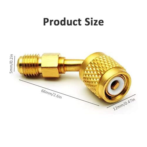 Adaptador R410a 5/16" SAE Macho y 1/4" SAE Hembra, 2 Unidades miniatura 3
