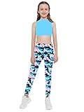Kaerm Kinder Mädchen Camouflage Jogginganzug Jogging Army Trainingsanzug MILITÄR TARN Jogging Fitness Yoga Sportanzug Sport BH MIT Hose Set Gr. 98-176 Camouflage Blau 98-104