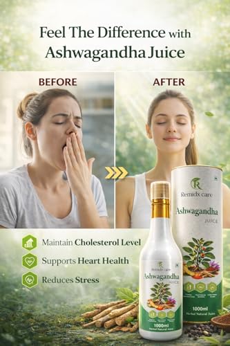 Image of Ashwagandha Juice Herbal Liquid Drink with Saffron Pumpkin Seed Ginger Natural Wellness Beverage for Men & Women 1000ml No Artificial Colour