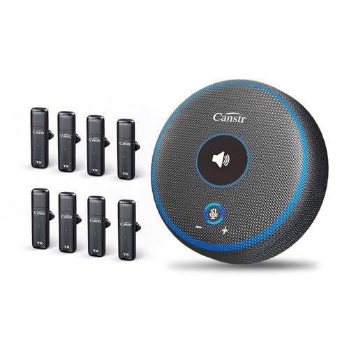 Canstr Conference Speaker with 8 Wireless Mics,360° Voice Pickup&AI Noise Reduction USB...