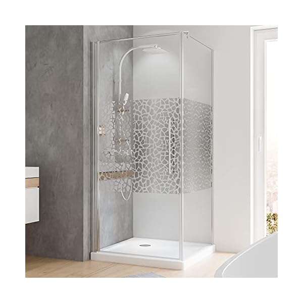 Schulte Duschkabine Glas-Dusche 90x90, 5mm Stärke Drehtür und Seitenwand chrom-optik Sicherheitsglas terrazzo