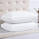 puredown® Down Feather Bed Pillows for Sleeping 2 Pack 100% Cotton Cover...